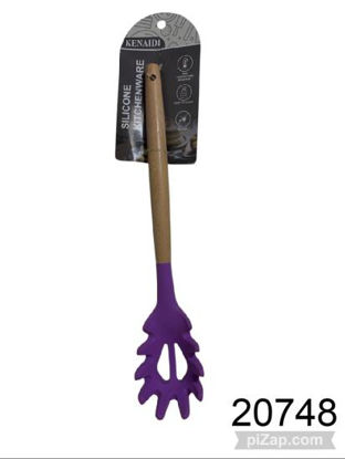 Imagen de ESPATULA PARA FIDEOS DE SILICONA MANGO MADERA 32CM VIO 3.26